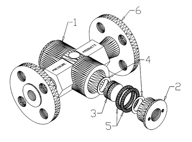 Bull’s Eye See Thru Flanged Sight Flow Indicator technical drawing