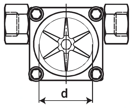 FW-4 front view showing diameter dimension d