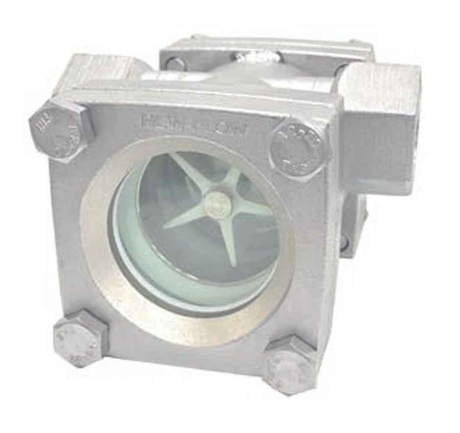 FW-4 high-pressure double-window impeller flow sight glass gauge from the manufacturer datasheet