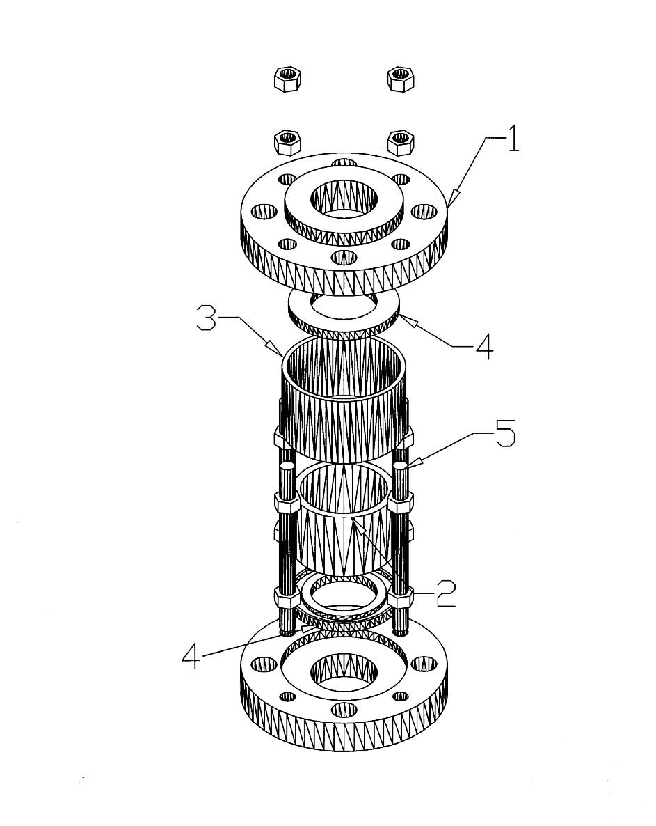 Sanitary Full-View Sight Flow Indicator technical drawing