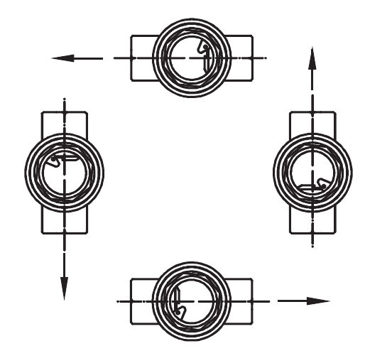 T-Series permitted horizontal and vertical mounting positions