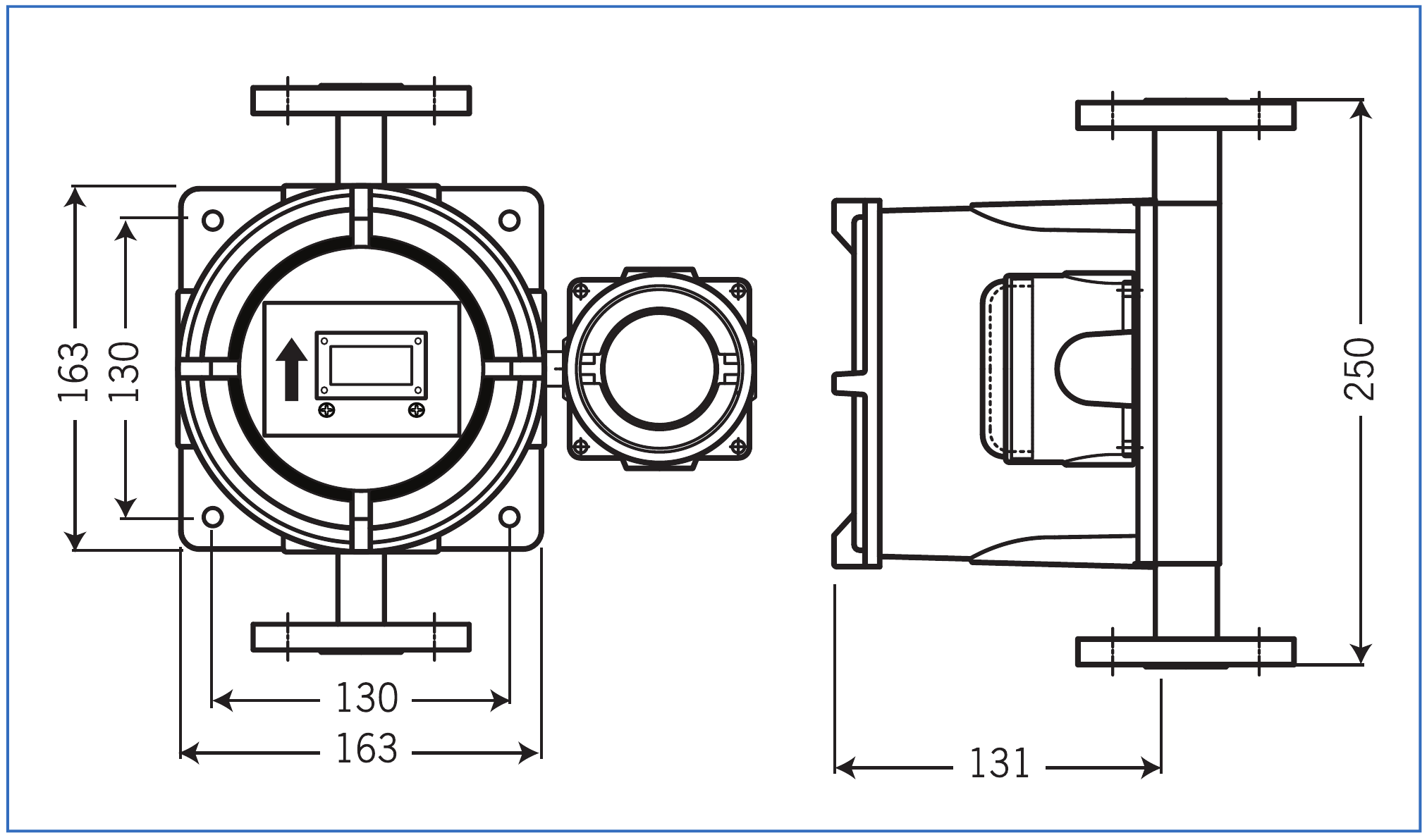 ETSF Dimensions — mm — complete drawing group, labels and units