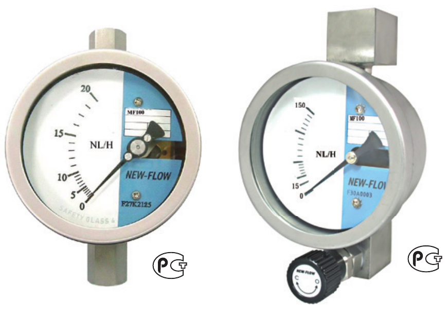 MF100E flow meters from the original datasheet