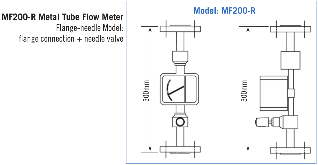 MF200-R — flange connection with needle valve