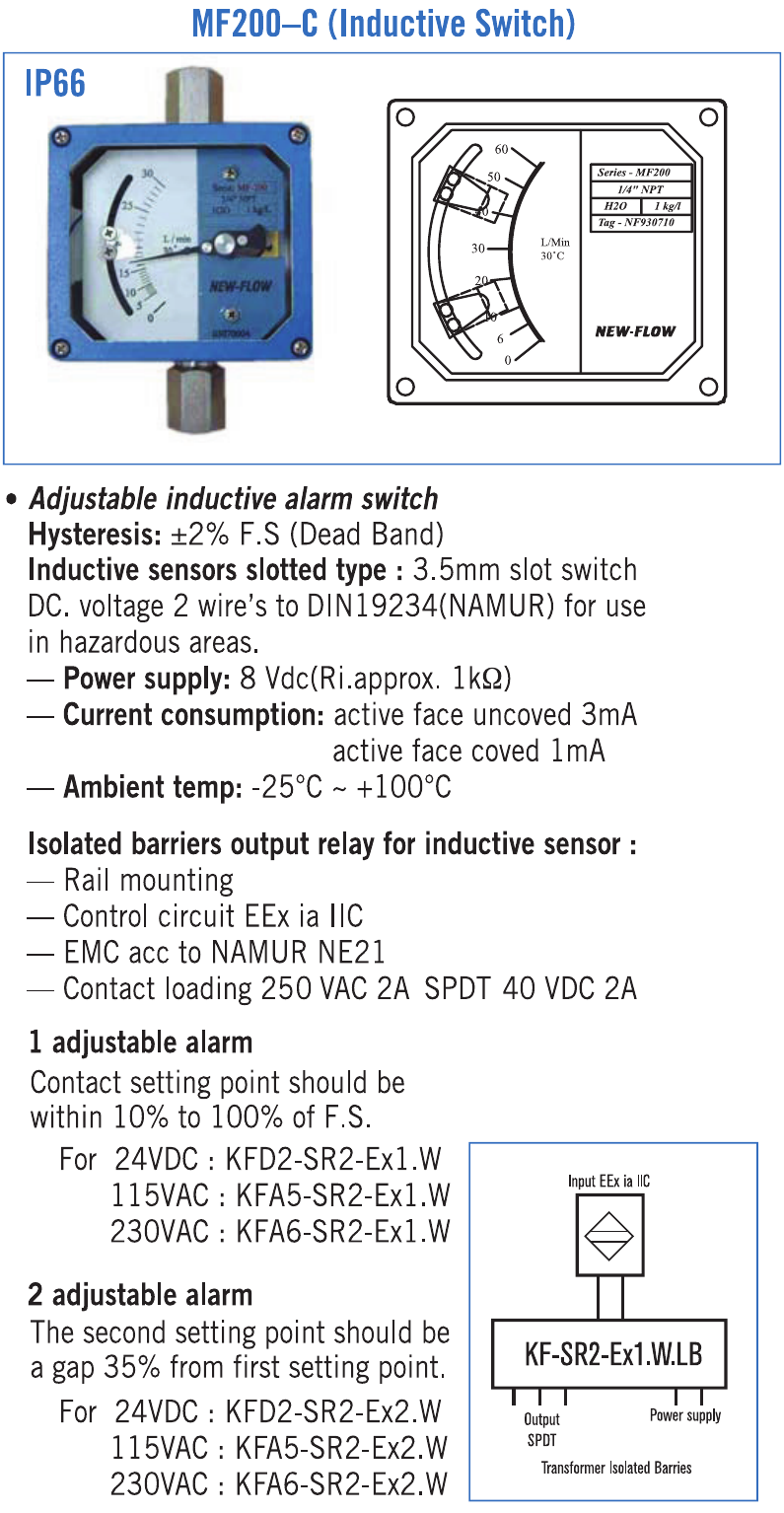 MF200-C — adjustable inductive switch and isolated barrier