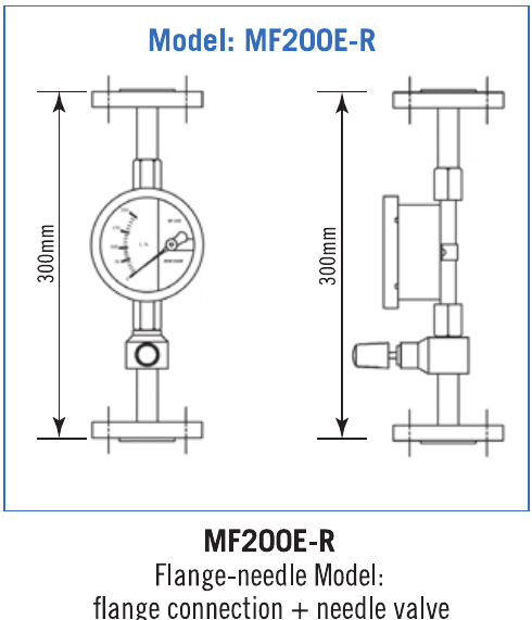 MF200E-R — flange connection with needle valve