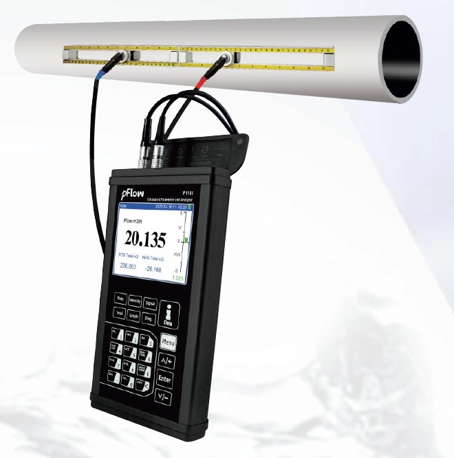 P118i ultrasonic flowmeter with portable transducers
