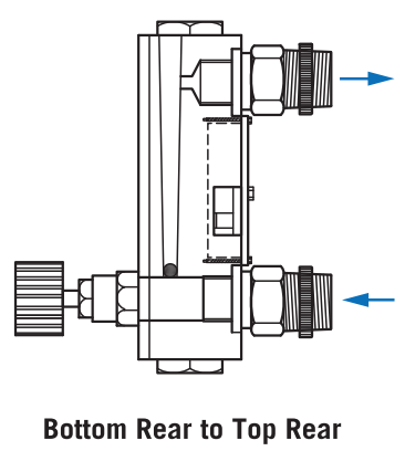 Bottom rear to top rear flow