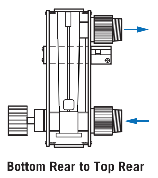 Bottom rear to top rear flow