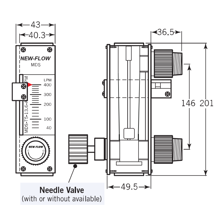 MLS Series original dimensions from datasheet