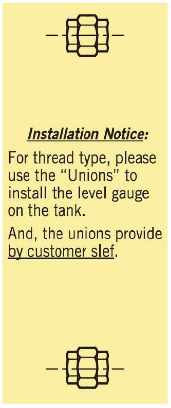 Union fittings for threaded installation