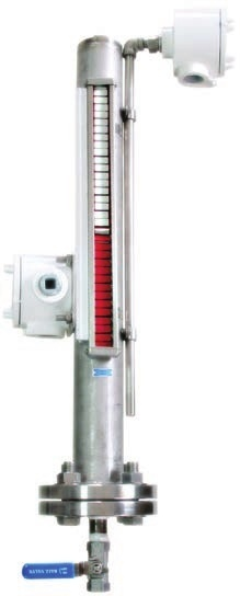 Side-mounted magnetic gauge with external switch and transmitter accessories