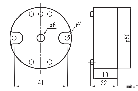 GL-T transmitter dimensions in millimetres