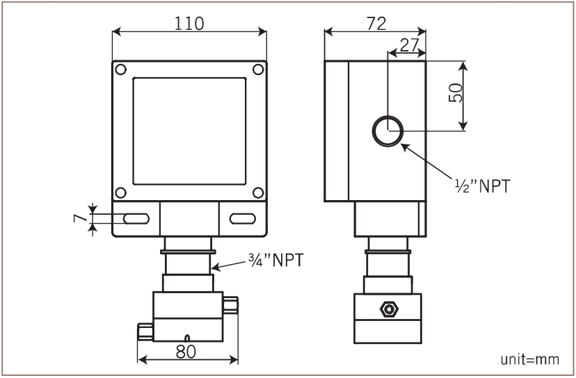 DPS2100W original Dimensions — mm
