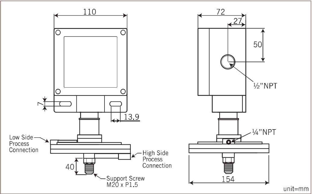 DPS2200W original Dimensions — mm