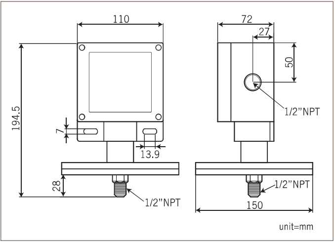 PS2200W original dimension drawing