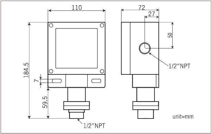 PSA2100W original dimension drawing